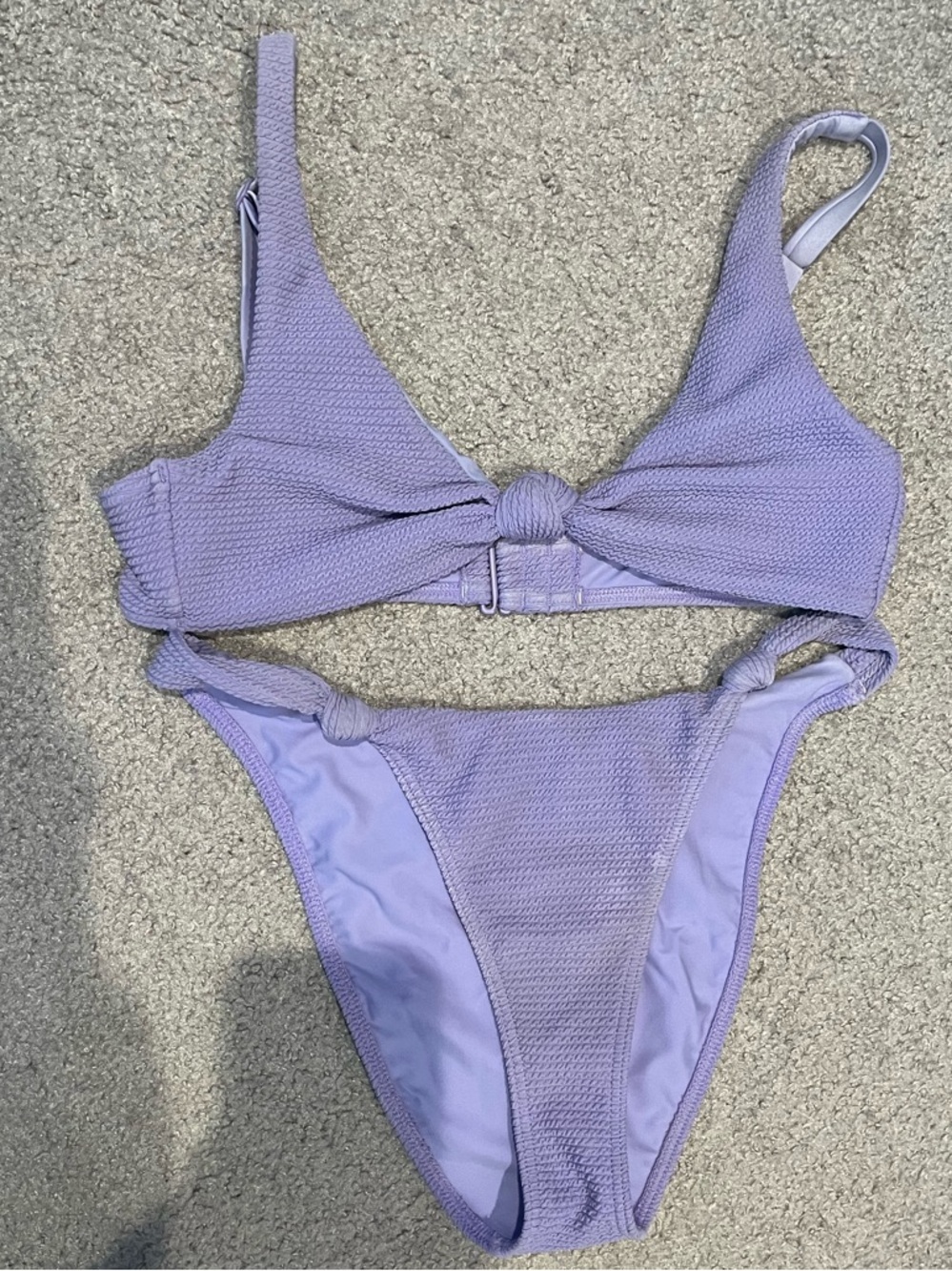 PacSun Lavender Textured Knot Bikini Set